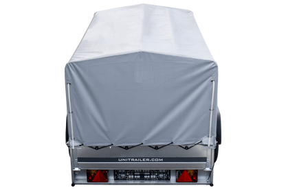 Remorque routière avec bâche haute, arceau H-800 et roue jockey 230x125 Garden Trailer 230 KIPP