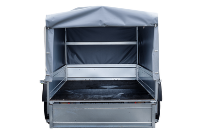 Remorque routière avec bâche haute, arceau H-800 et roue jockey 230x125 Garden Trailer 230 KIPP
