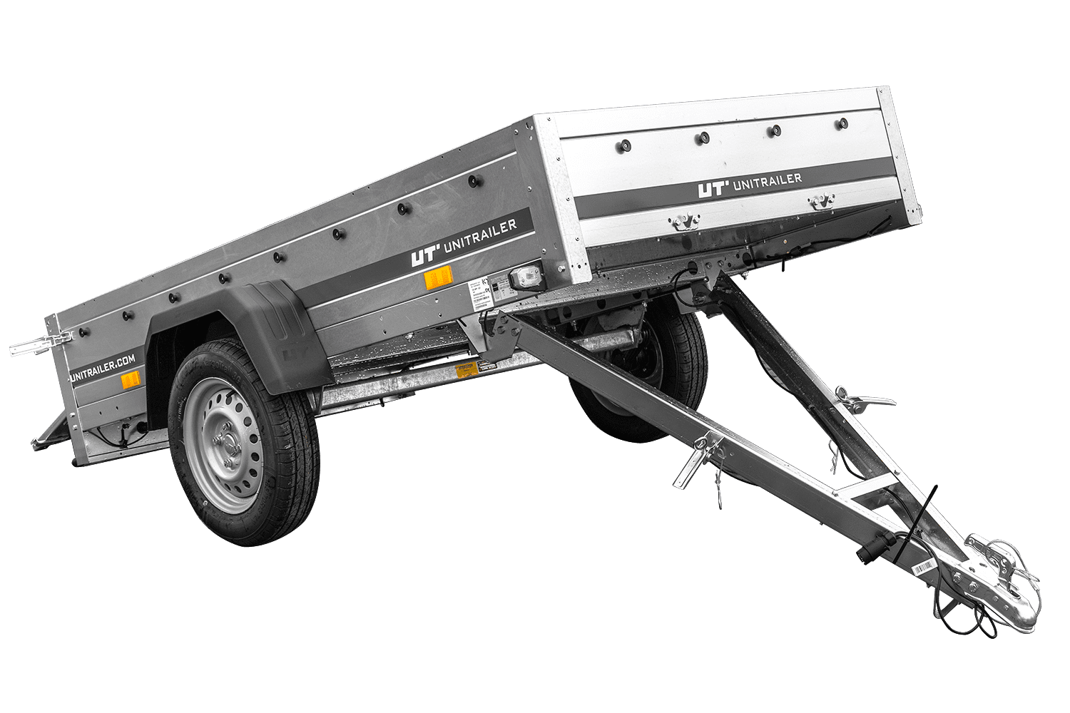 Remorque routière avec bâche haute (110 cm), arceau (110 cm) et roue jockey 230x125 Garden Trailer 230 KIPP