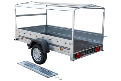 Remorque routière avec bâche haute, arceau H-800 et roue jockey 230x125 Garden Trailer 230 KIPP