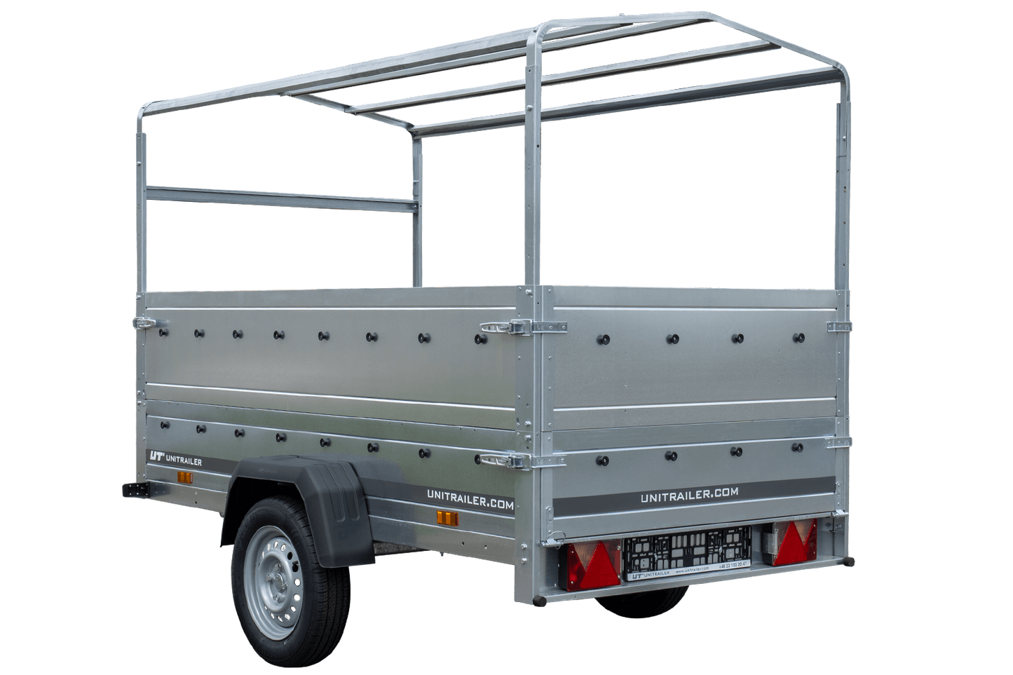 Remorque haute avec rehausses de ridelles et bâche haute - 2,30 x 1,25 m - Garden Trailer 230 KIPP