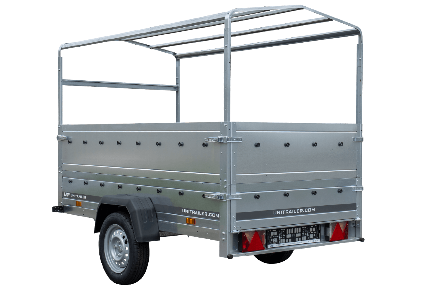 Remorque haute avec rehausses de ridelles et bâche haute - 2,30 x 1,25 m - Garden Trailer 230 KIPP