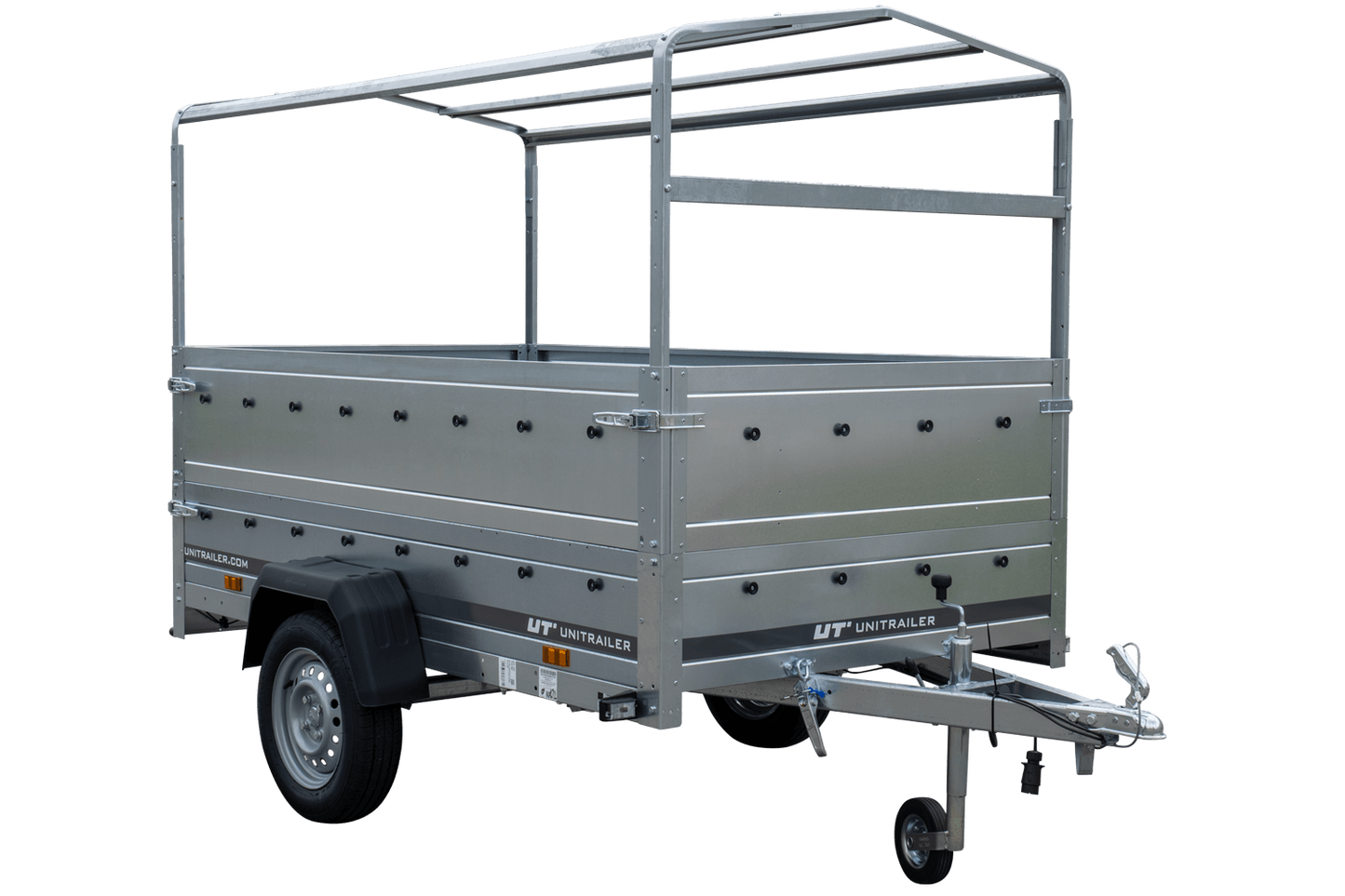Remorque haute avec rehausses de ridelles et bâche haute - 2,30 x 1,25 m - Garden Trailer 230 KIPP