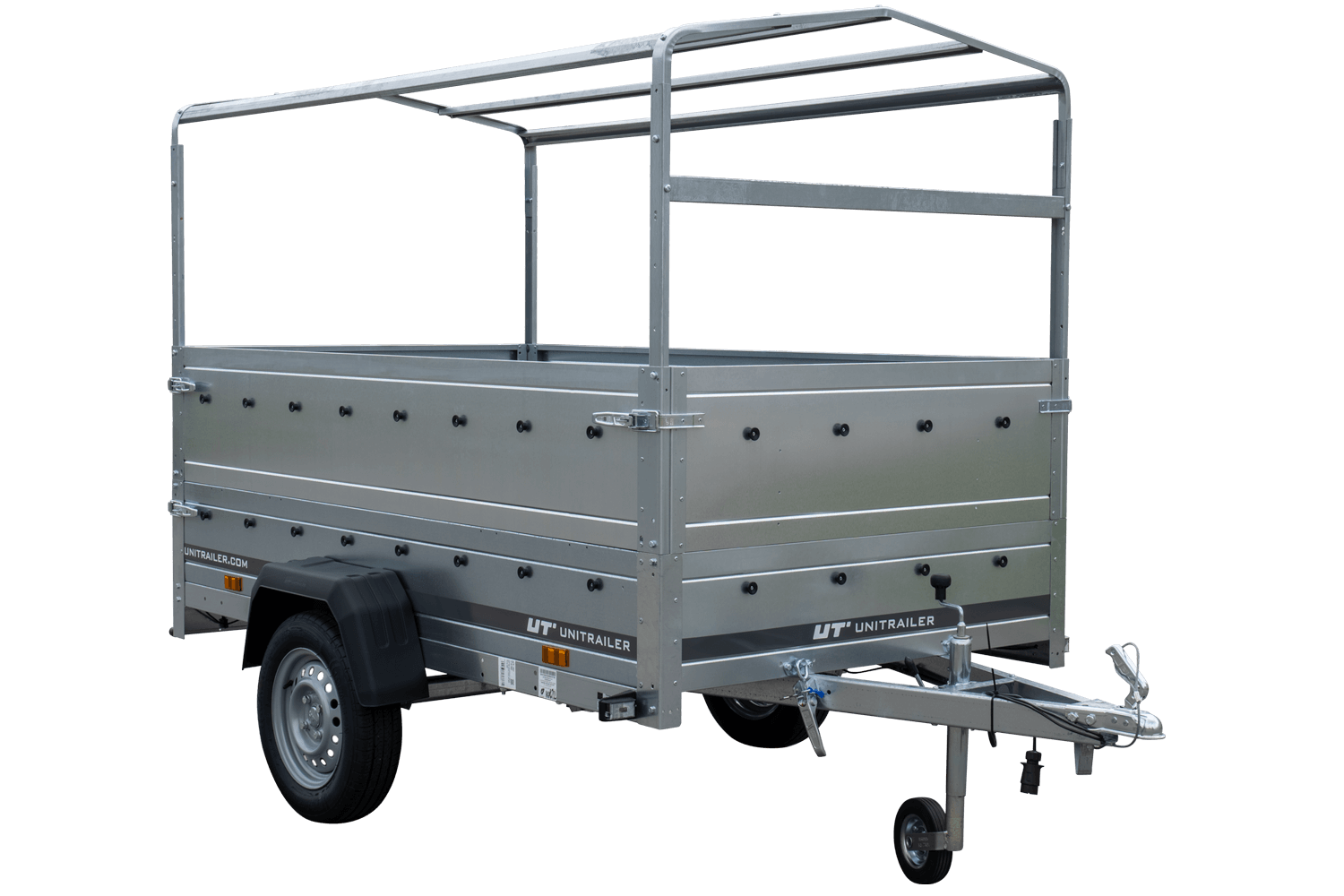 Remorque haute avec rehausses de ridelles et bâche haute - 2,30 x 1,25 m - Garden Trailer 230 KIPP