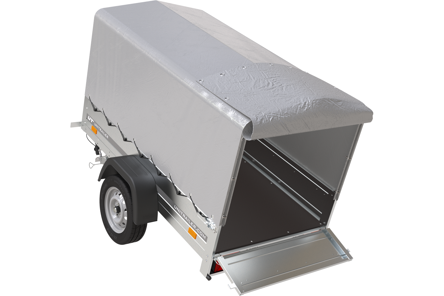 Remorque 750 kg 200 x 125 avec bâche haute et arceau Garden Trailer 201 KIPP