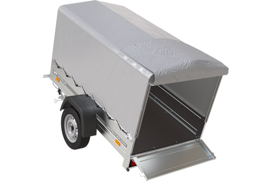 Remorque 750 kg 200 x 125 avec bâche haute et arceau Garden Trailer 201 KIPP