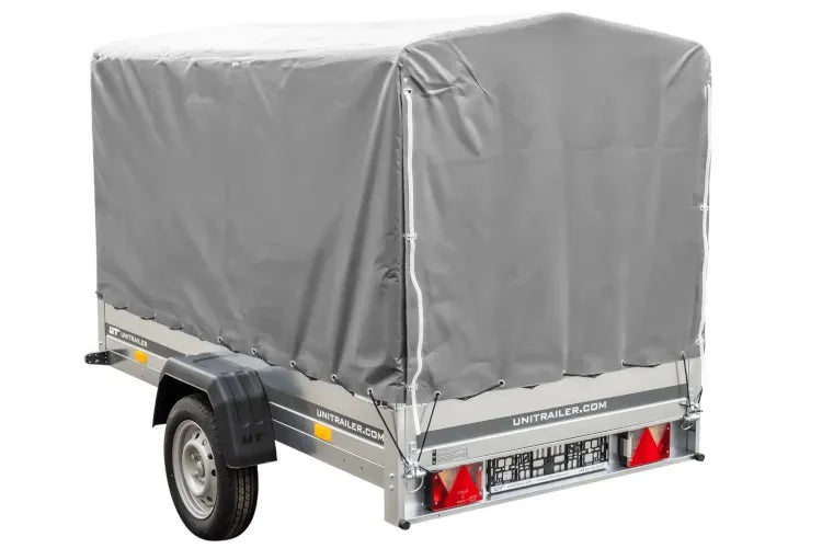 Remorque routière avec bâche haute (110 cm), arceau (110 cm) et roue jockey 230x125 Garden Trailer 230 KIPP