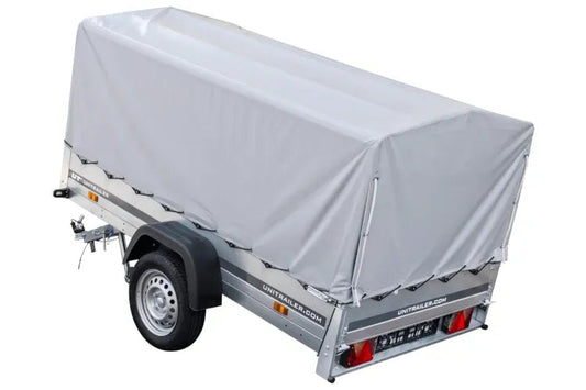 Remorque routière avec bâche haute, arceau H-800 et roue jockey 230x125 Garden Trailer 230 KIPP